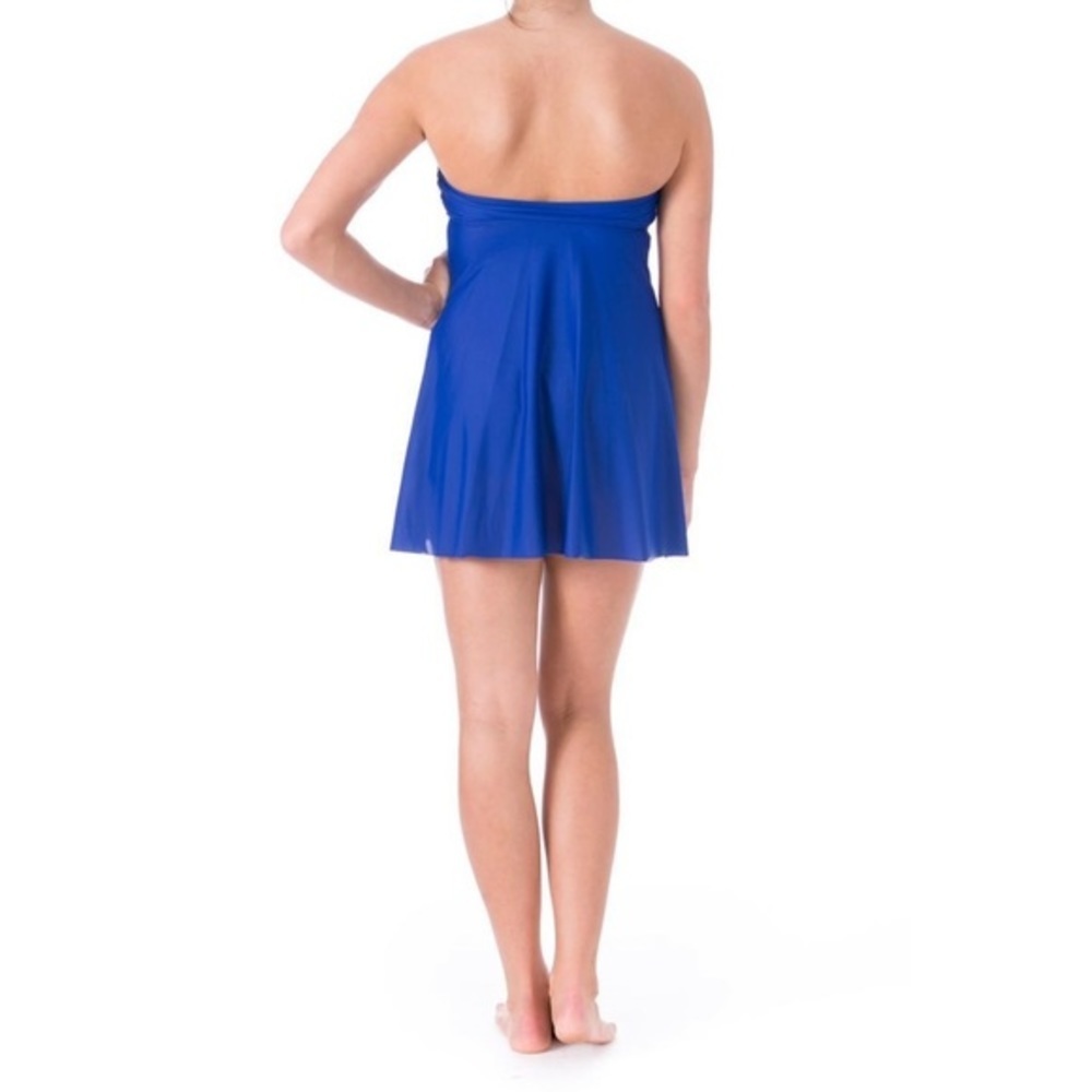 New Womens Strapless Bandeau Dress Swim Cover-Up - Picture 2 of 2